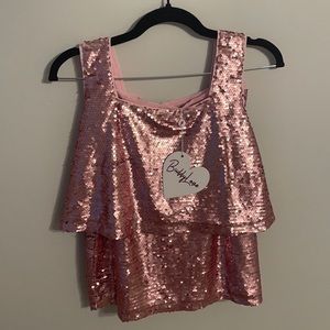 Buddy Love pink sequin skirt set